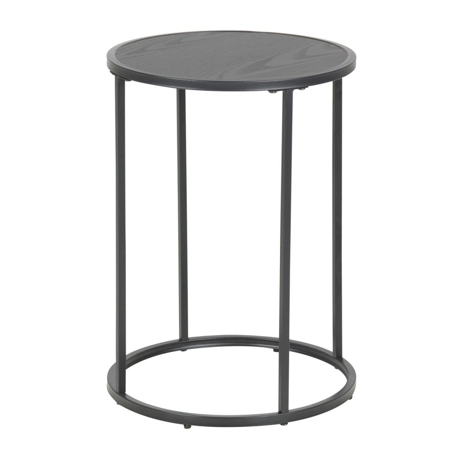 ACT NORDIC Seaford rund hjrnebord - sort melamin og metal (40) 