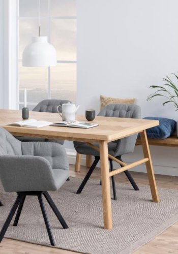 ACT NORDIC Galway bench veneer herringbone Tr (massiv egetr), lacquered, base Tr (massiv egetr) lacquered L:200 W:36 H:45 cm