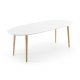 KAVE HOME oval Oakland spisebord, m. udtrk - hvid MDF og natur bgetr (140(220)x90) 
