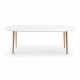 KAVE HOME oval Oakland spisebord, m. udtrk - hvid MDF og natur bgetr (140(220)x90) 
