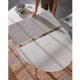 KAVE HOME oval Oakland spisebord, m. udtrk - hvid MDF og natur bgetr (140(220)x90) 