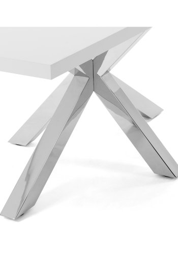 KAVE HOME rektangulr Arya spisebord - hvid melamin og slv stl (200x100) 