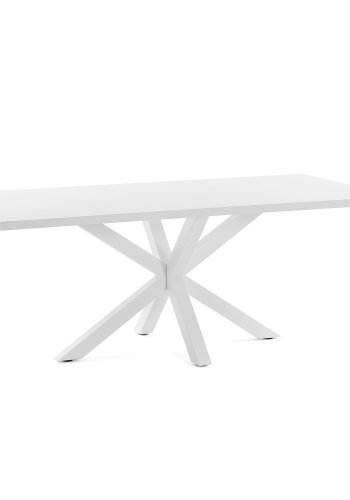 KAVE HOME rektangulr Arya spisebord - hvid melamin og hvid stl (200x100)