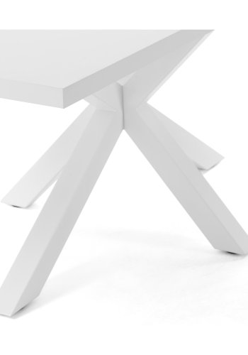 KAVE HOME rektangulr Arya spisebord - hvid melamin og hvid stl (200x100)