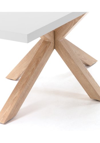 KAVE HOME rektangulr Arya spisebord - hvid melamin og natur stl (180x100)