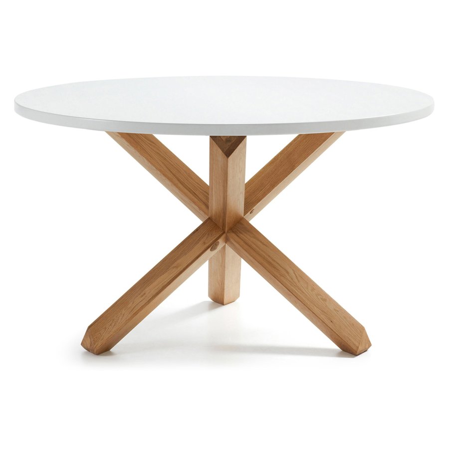 KAVE HOME Nori spisebord - hvid MDF og natur egetr (120)