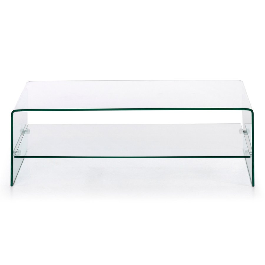 KAVE HOME Burano sofabord, m. hylde - klar glas (110x55)