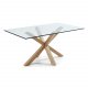 KAVE HOME Arya spisebord - klar glas og natur stl (160x90)