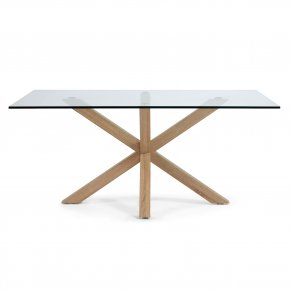 KAVE HOME Arya spisebord - klar glas og natur stl (160x90)