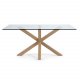 KAVE HOME Arya spisebord - klar glas og natur stl (160x90)