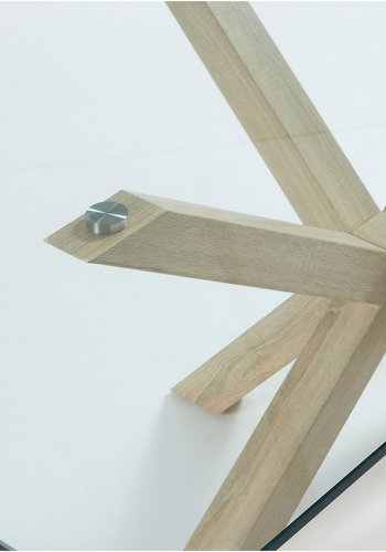 KAVE HOME Arya spisebord - klar glas og natur stl (160x90)