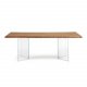 KAVE HOME Levik spisebord - klar glas og natur egetr (220x100)