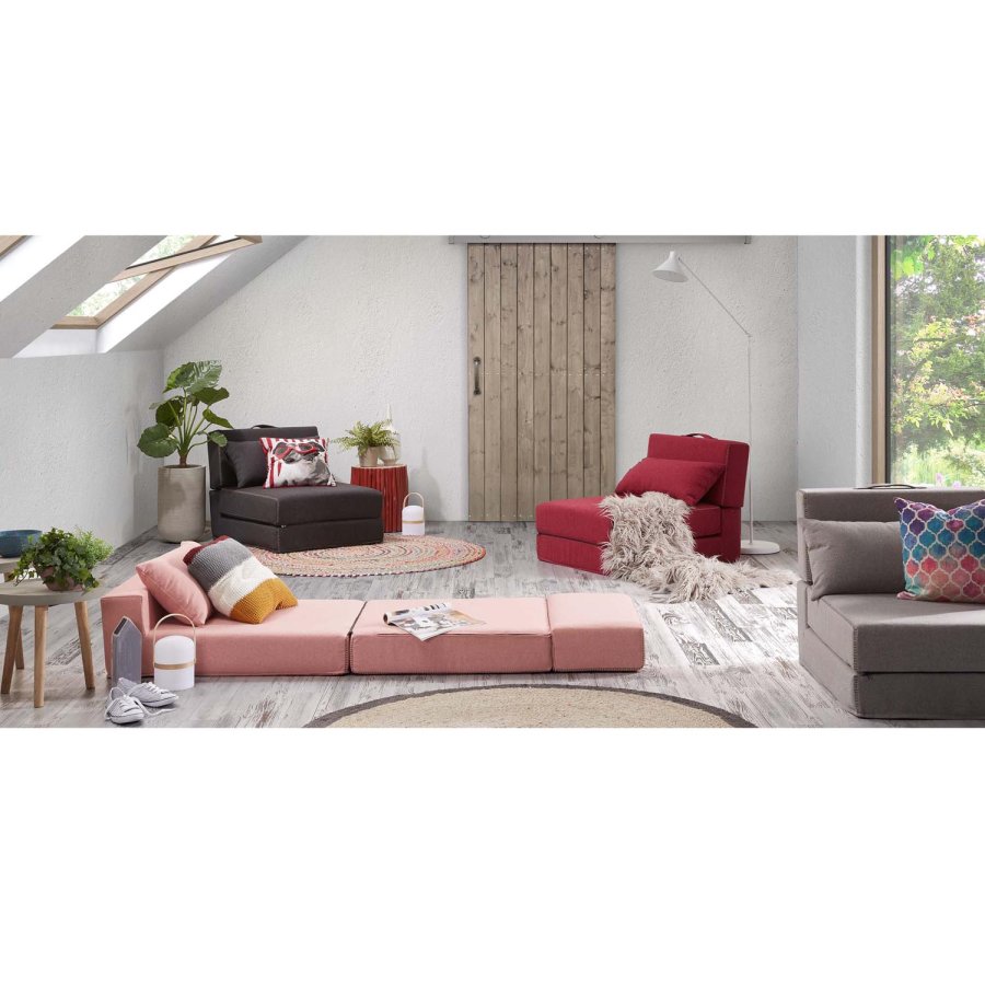 KAVE HOME rund Janvir LED bordlampe - hvid plastik og natur tr