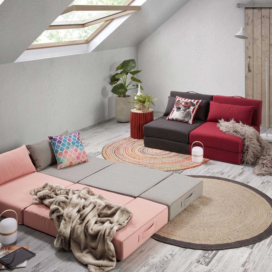 KAVE HOME rund Janvir LED bordlampe - hvid plastik og natur tr