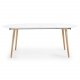 KAVE HOME Oakland spisebord, m. udtrk - hvid MDF og natur bg (120(200)x120)