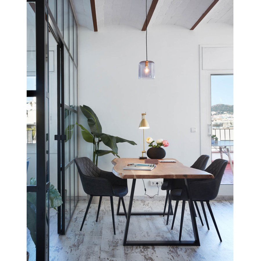 KAVE HOME Sono spisebord - natur akacietr og sort stl (200X95)