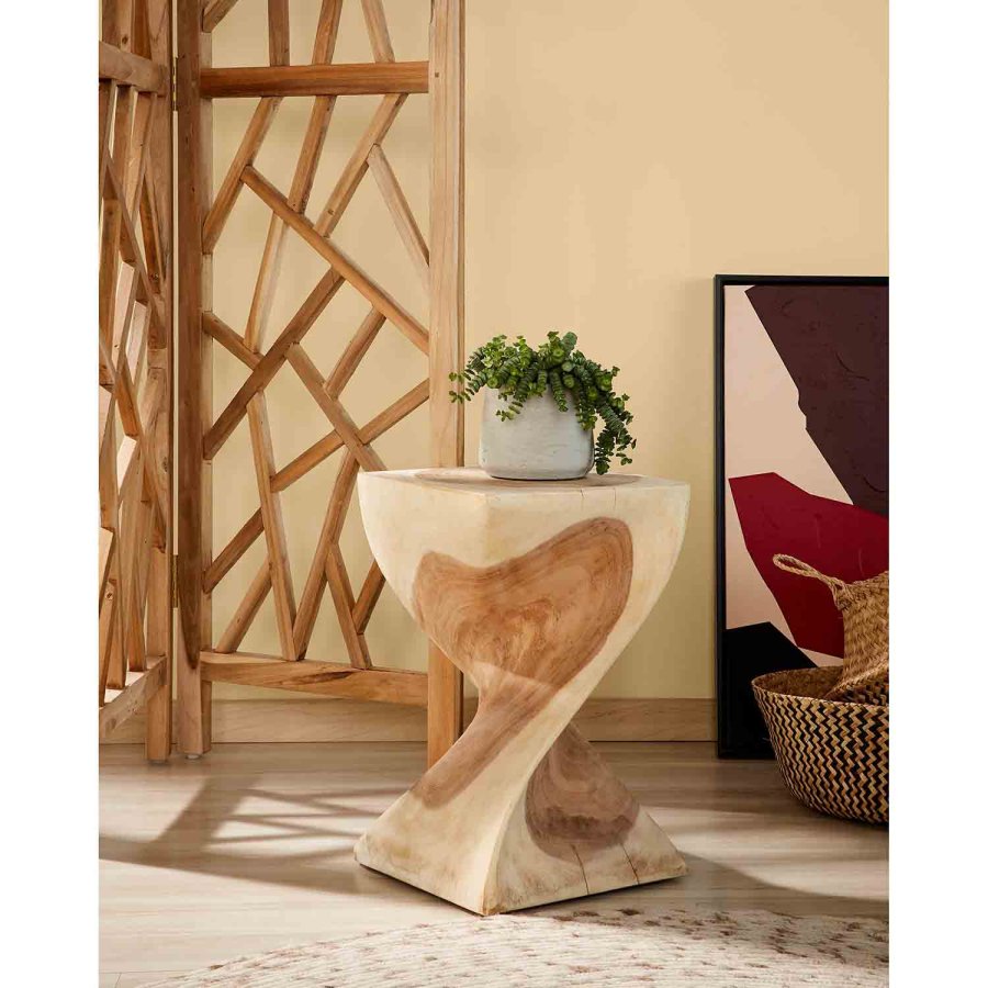 KAVE HOME kvadratisk Hakon sidebord - natur mungurtr (30x30)