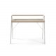 KAVE HOME rektangulr Aarhus skrivebord m. hylde - natur melamin og hvid stl (114,5x60)