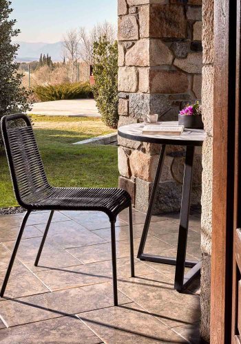 KAVE HOME Glenville spisebordsstol - sort reb og stl 