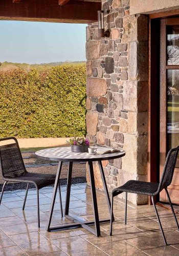 KAVE HOME Glenville spisebordsstol - sort reb og stl 