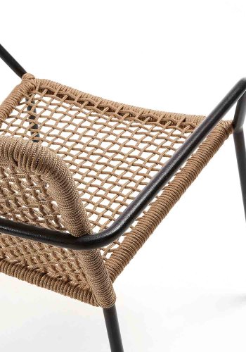 KAVE HOME Boomer spisebordsstol m. armln - beige reb og stl