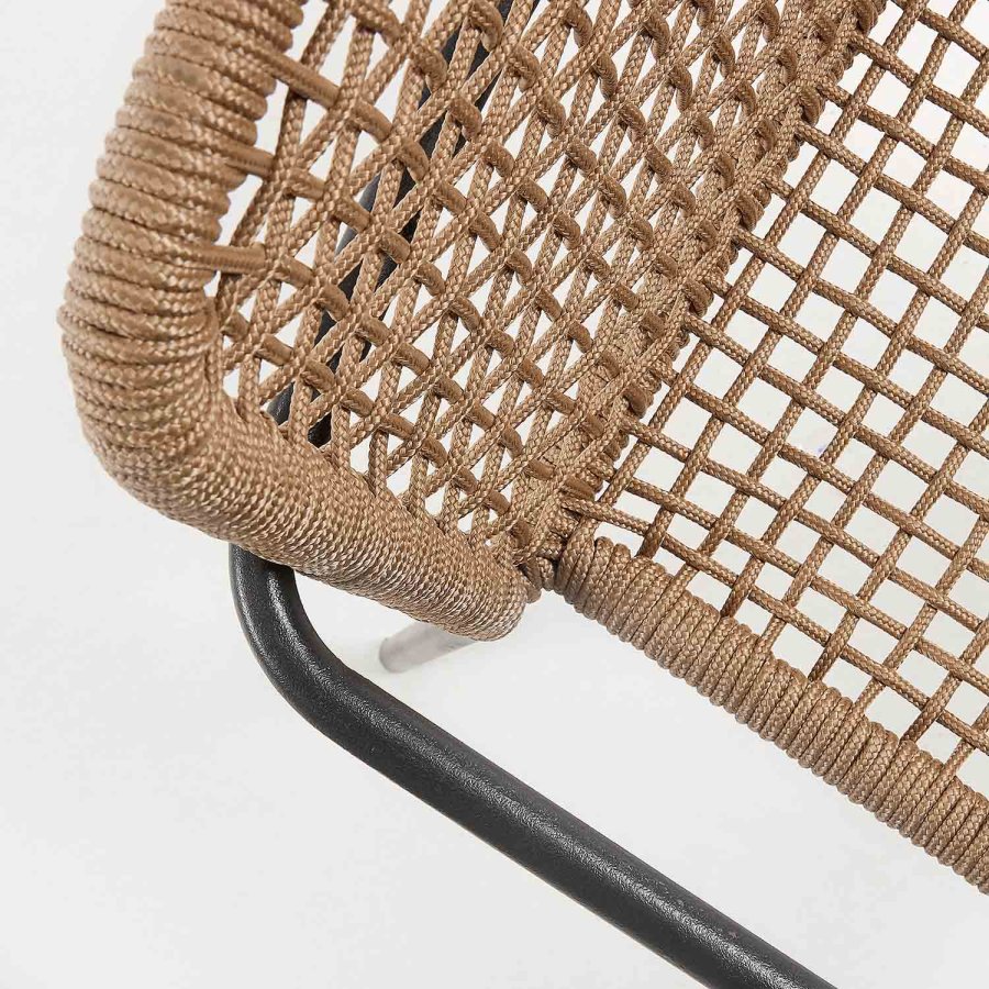 KAVE HOME Boomer spisebordsstol m. armln - beige reb og stl