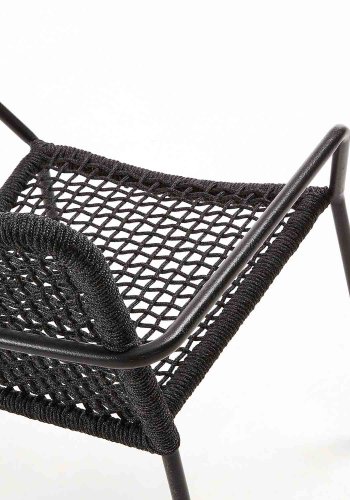 KAVE HOME Boomer spisebordsstol m. armln - mrkegr reb og gr stl