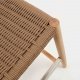 KAVE HOME Glynis 77 barstol til haven, m. rygln og fodsttte - beige reb og natur eukalyptustr 