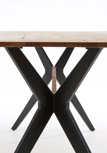 KAVE HOME Amethyst spisebord - natur egetr og sort stl (160x90) 