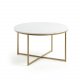 KAVE HOME rund Sheffield sofabord - hvid marmor og guld metal (80)
