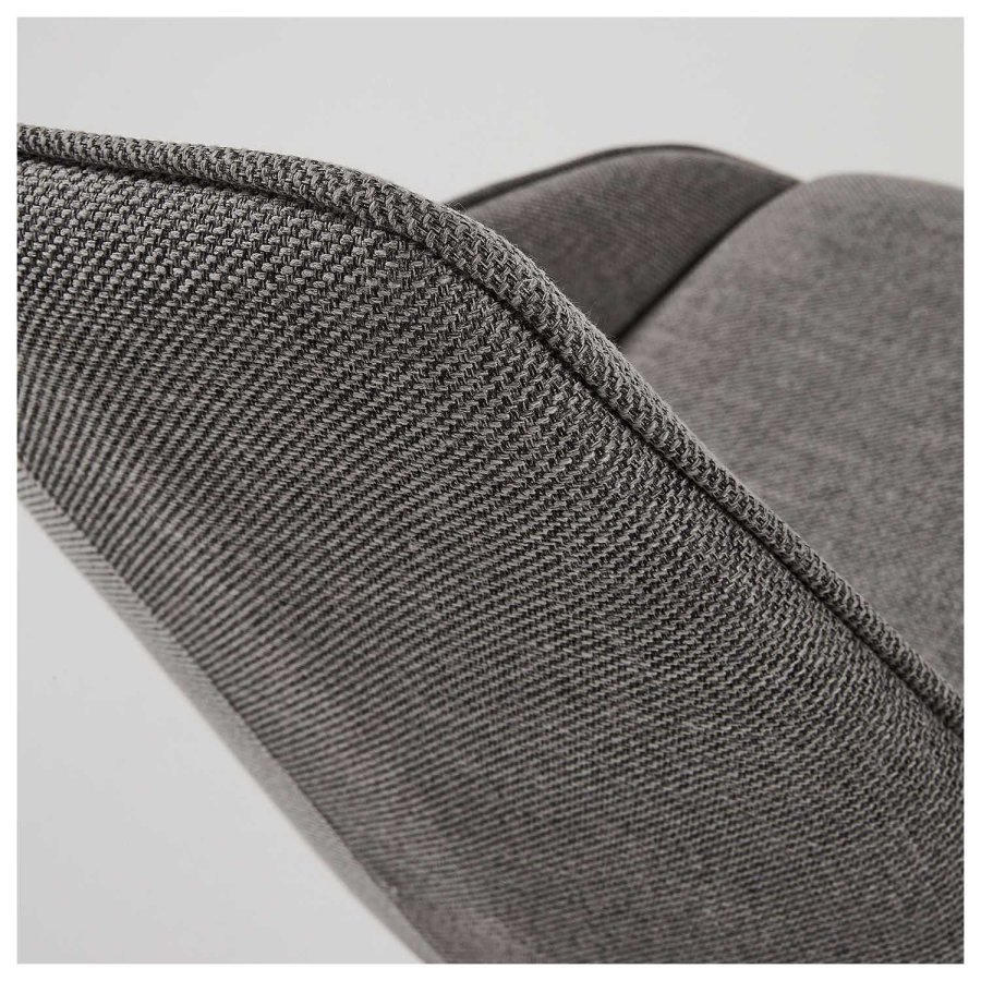 KAVE HOME Haston spisebordsstol m. armln - mrkegr stof og metal med krydsfiner