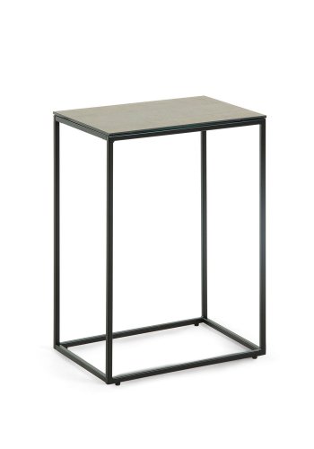 KAVE HOME rektangulrt Rewena sidebord - mrkebrun keramisk sten, keramik og metal