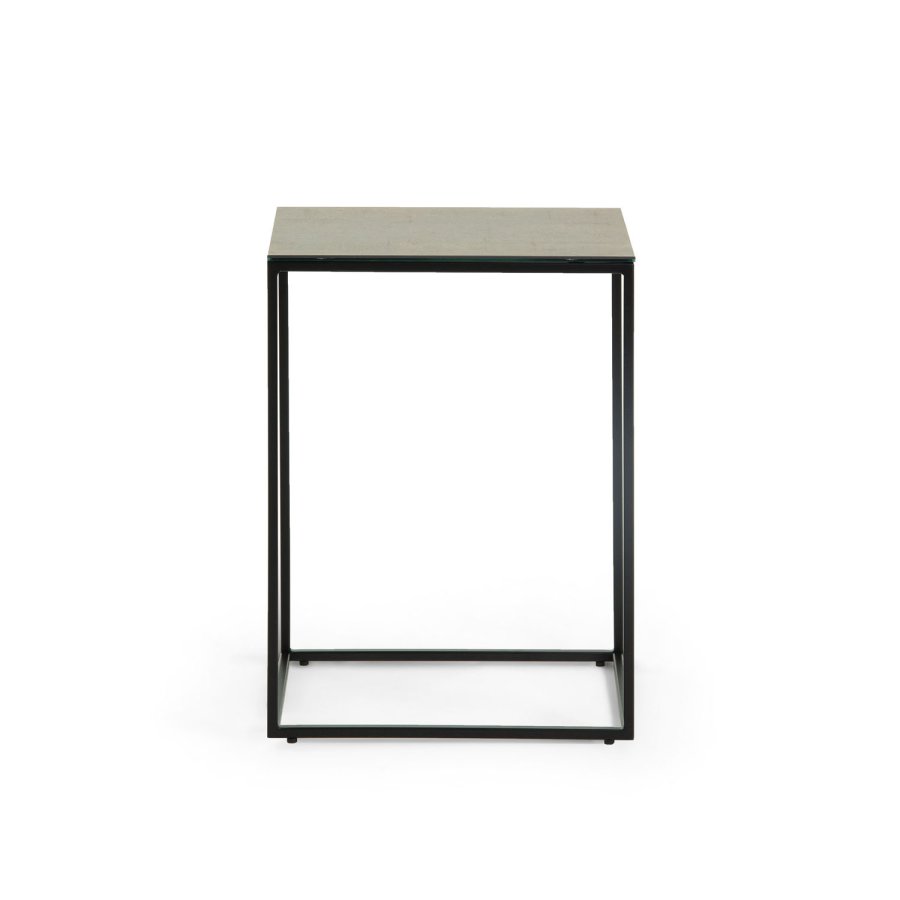 KAVE HOME rektangulrt Rewena sidebord - mrkebrun keramisk sten, keramik og metal