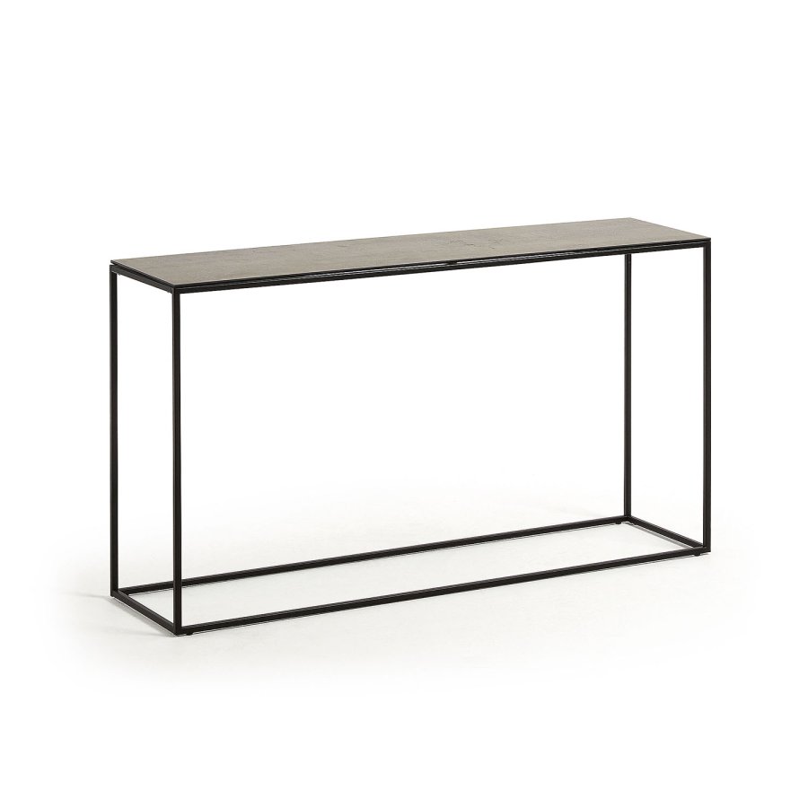 KAVE HOME rektangulr Rewena konsolbord - mrkebrun sten, keramik, metal