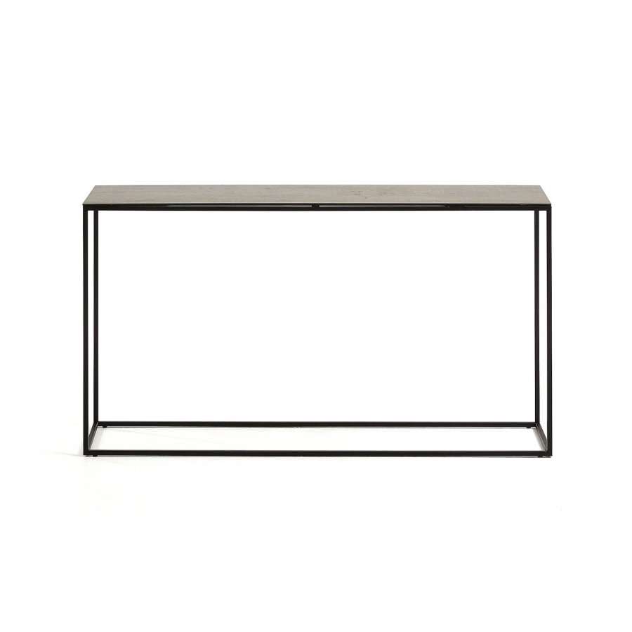 KAVE HOME rektangulr Rewena konsolbord - mrkebrun sten, keramik, metal