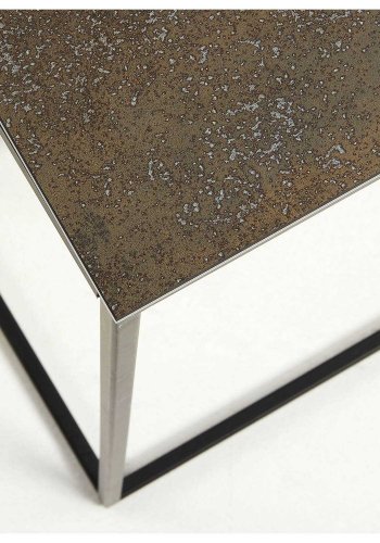 KAVE HOME rektangulr Rewena konsolbord - mrkebrun sten, keramik, metal