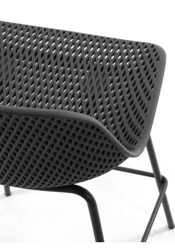 KAVE HOME Quinby barstol m. rygln og fodsttte - grafit gr plast og metal