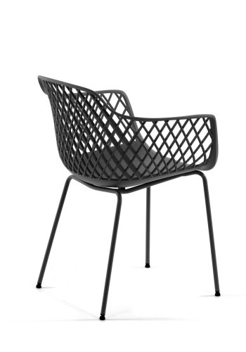 KAVE HOME Quinn spisebordsstol m. armln - grafit gr plast og metal