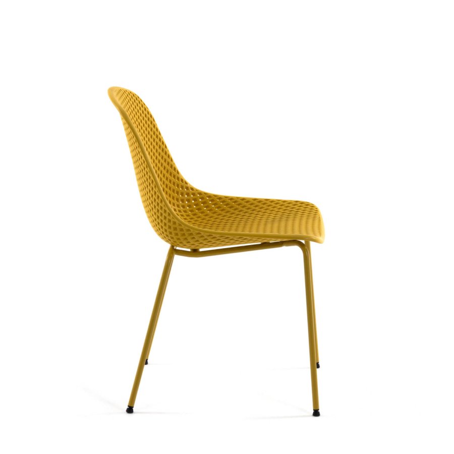 KAVE HOME Quinby spisebordsstol - gul plast og metal
