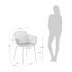 KAVE HOME Quinn spisebordsstol m. armln - hvid plast og metal
