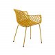 KAVE HOME Quinn spisebordsstol m. armln - gul plast og metal
