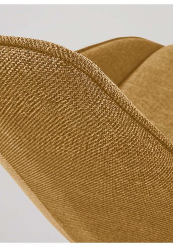 KAVE HOME Haston spisebordsstol m. armln - sennepsgul stof og metal med krydsfiner