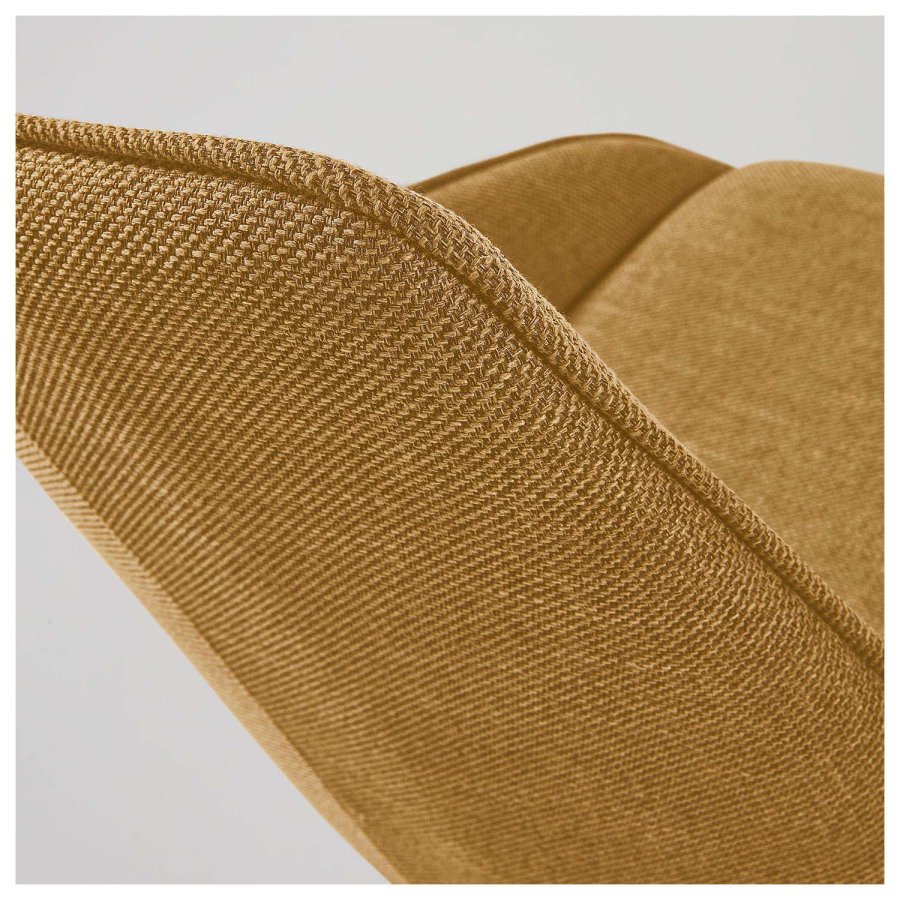 KAVE HOME Haston spisebordsstol m. armln - sennepsgul stof og metal med krydsfiner