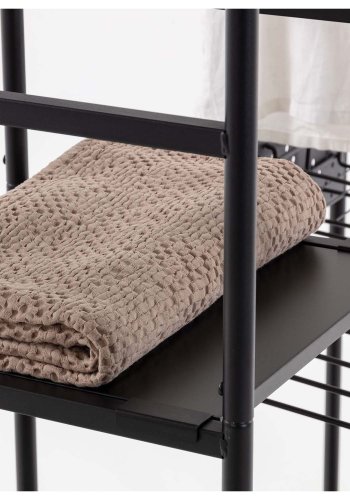 KAVE HOME Storn skab m. hylder og kroge - sort melamin og stl (120x182)