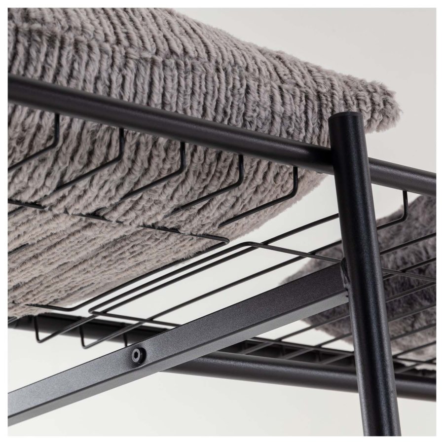 KAVE HOME Storn skab m. hylder og kroge - sort melamin og stl (120x182)