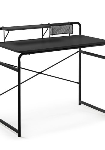 KAVE HOME rektangulr Foreman skrivebord - sort melamin og metal (98x48)