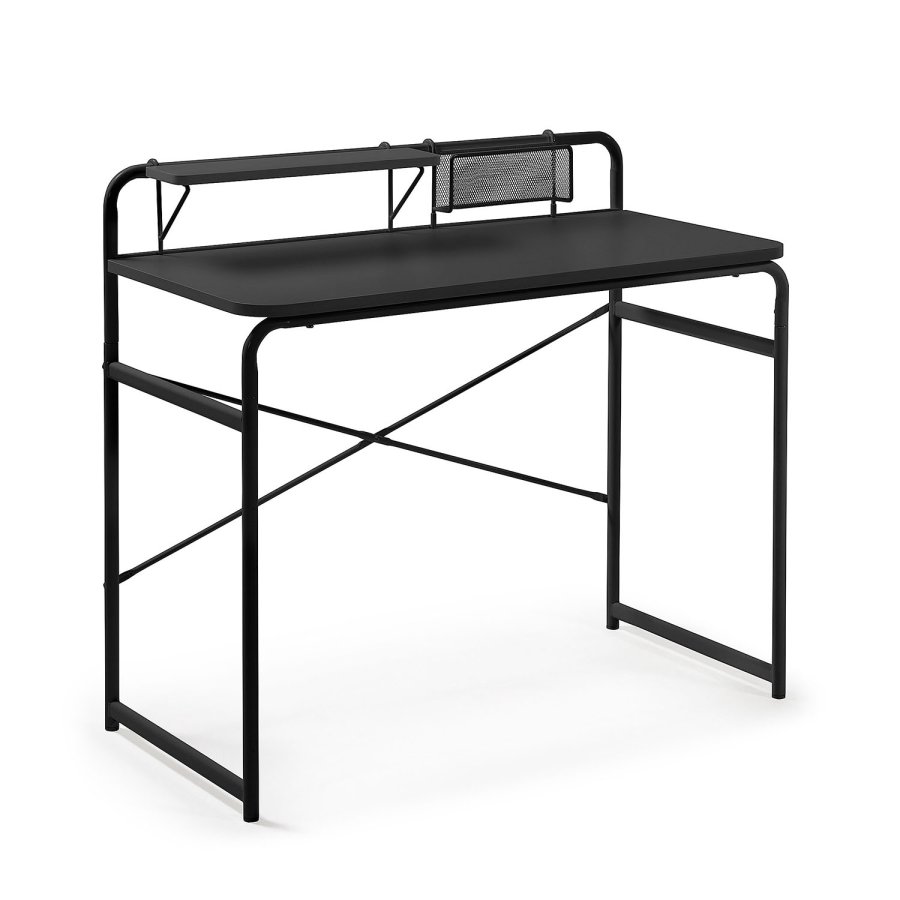 KAVE HOME rektangulr Foreman skrivebord - sort melamin og metal (98x48)