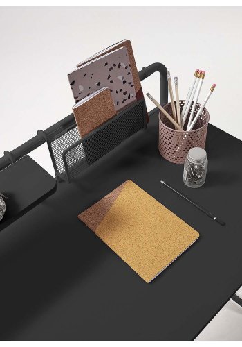 KAVE HOME rektangulr Foreman skrivebord - sort melamin og metal (98x48)