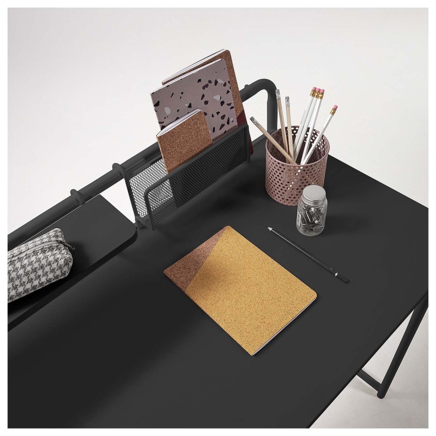 KAVE HOME rektangulr Foreman skrivebord - sort melamin og metal (98x48)