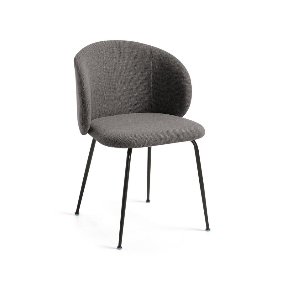 KAVE HOME Minna spisebordsstol - mrkegr stof og metal